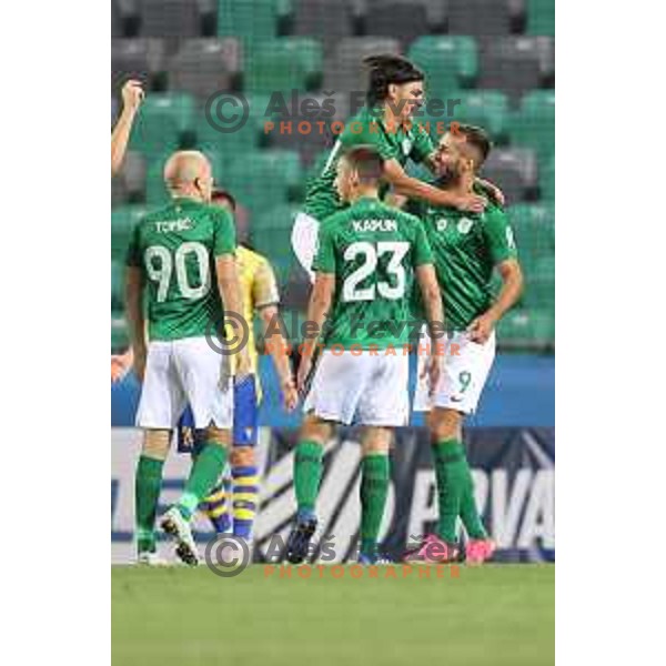 Almedin Ziljkic in action during Prva Liga Telemach football match between Olimpija and Koper in Ljubljana, Slovenia on August 15, 2021