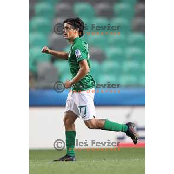 Almedin Ziljkic in action during Prva Liga Telemach football match between Olimpija and Koper in Ljubljana, Slovenia on August 15, 2021