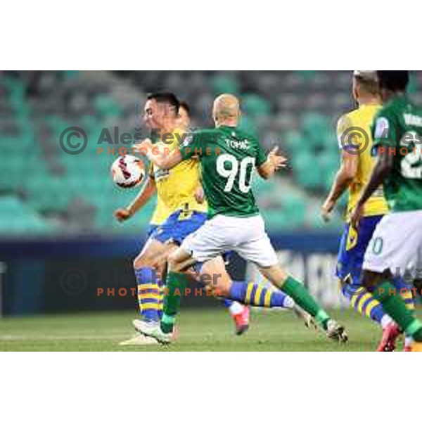 Ivan Borna Jelic Balta in action during Prva Liga Telemach football match between Olimpija and Koper in Ljubljana, Slovenia on August 15, 2021