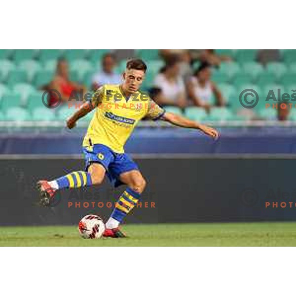 Matej Palcic in action during Prva Liga Telemach football match between Olimpija and Koper in Ljubljana, Slovenia on August 15, 2021
