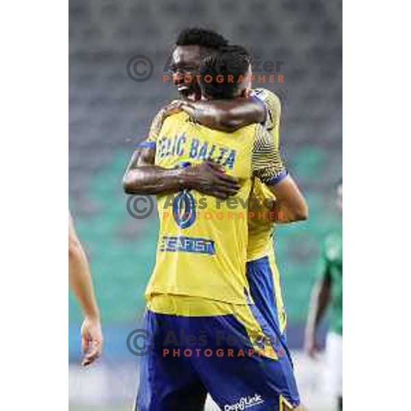 Anthony Parris in action during Prva Liga Telemach football match between Olimpija and Koper in Ljubljana, Slovenia on August 15, 2021
