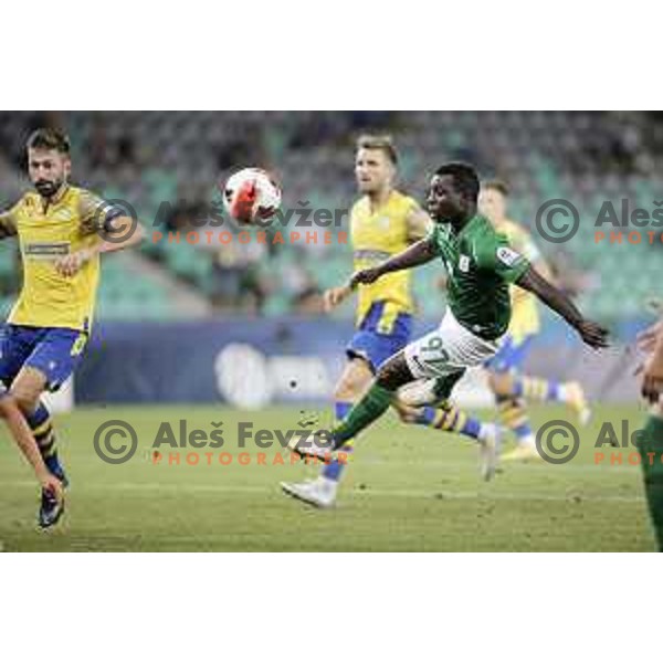 Aldair Djalo in action during Prva Liga Telemach football match between Olimpija and Koper in Ljubljana, Slovenia on August 15, 2021