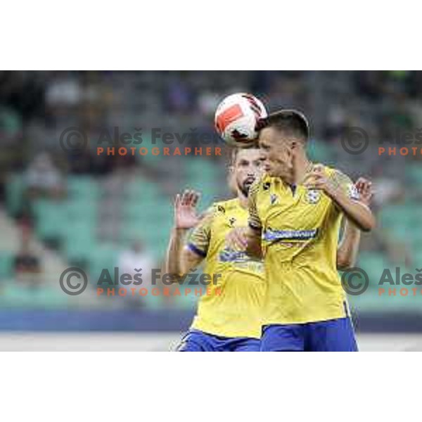 Matej Palcic in action during Prva Liga Telemach football match between Olimpija and Koper in Ljubljana, Slovenia on August 15, 2021