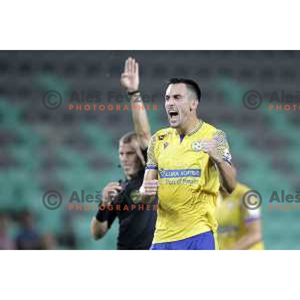Ivan Borna Jelic Balta in action during Prva Liga Telemach football match between Olimpija and Koper in Ljubljana, Slovenia on August 15, 2021