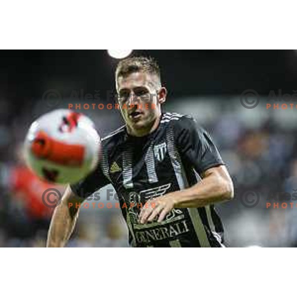Klemen Sturm in action during UEFA Europa League play-offs football match between Mura and Sturm Graz in Mestni stadion Fazanerija, Murska Sobota, Slovenia on August 19, 2021