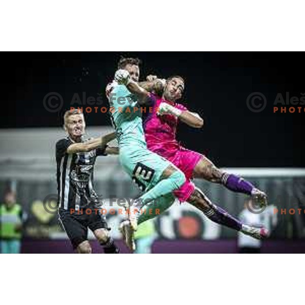 Matko Obradovic in action during UEFA Europa League play-offs football match between Mura and Sturm Graz in Mestni stadion Fazanerija, Murska Sobota, Slovenia on August 19, 2021