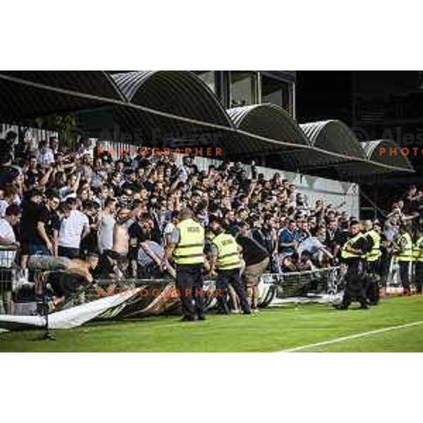 Sturm Graz supporters during UEFA Europa League play-offs football match between Mura and Sturm Graz in Mestni stadion Fazanerija, Murska Sobota, Slovenia on August 19, 2021