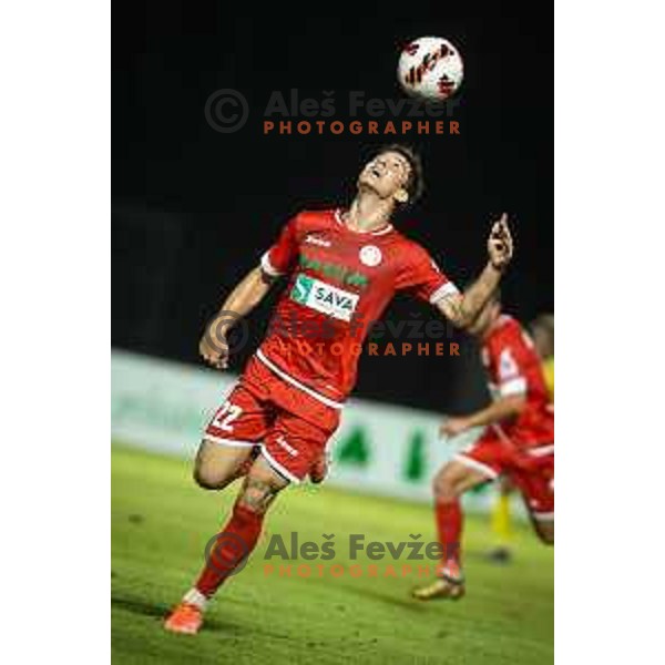 Marko Brest in action during Prva liga Telemach football match between Aluminij and Domzale in Sportni park Kidricevo, Kidricevo, Slovenia on August 20, 2021