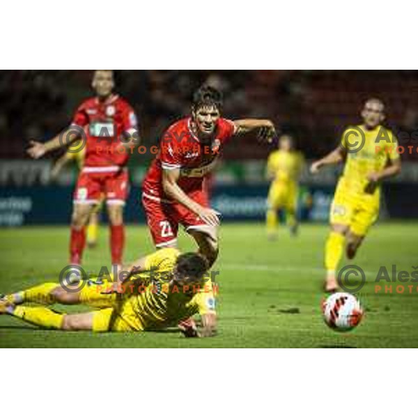 Marko Brest in action during Prva liga Telemach football match between Aluminij and Domzale in Sportni park Kidricevo, Kidricevo, Slovenia on August 20, 2021