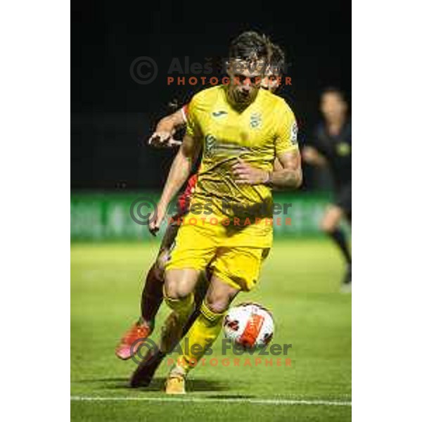 in action during Prva liga Telemach football match between Aluminij and Domzale in Sportni park Kidricevo, Kidricevo, Slovenia on August 20, 2021