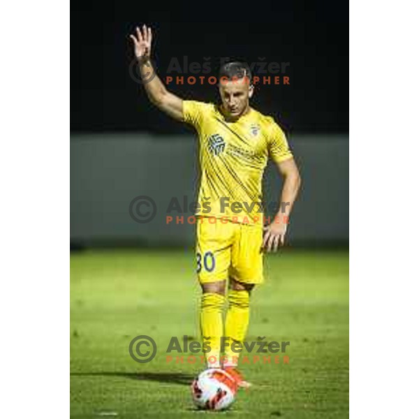 Enes Alic in action during Prva liga Telemach football match between Aluminij and Domzale in Sportni park Kidricevo, Kidricevo, Slovenia on August 20, 2021