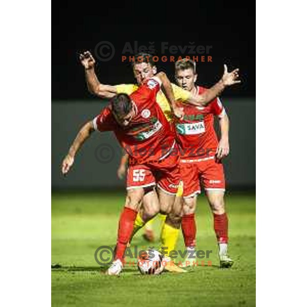 Emir Azemovic in action during Prva liga Telemach football match between Aluminij and Domzale in Sportni park Kidricevo, Kidricevo, Slovenia on August 20, 2021