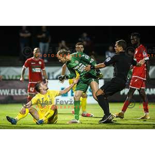 Luka Janzekovic in action during Prva liga Telemach football match between Aluminij and Domzale in Sportni park Kidricevo, Kidricevo, Slovenia on August 20, 2021