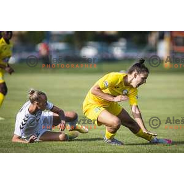 in action during UEFA Champions League women qualifications football match between WFC Zhytlobud-1 and ZNK Nona Pomurje in Sportni park Gornja Radgona, Slovenia on August 21, 2021