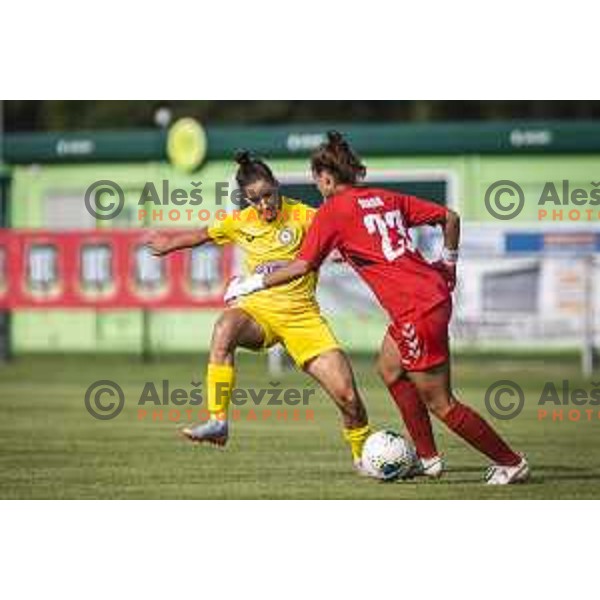 in action during UEFA Champions League women qualifications football match between WFC Zhytlobud-1 and ZNK Nona Pomurje in Sportni park Gornja Radgona, Slovenia on August 21, 2021