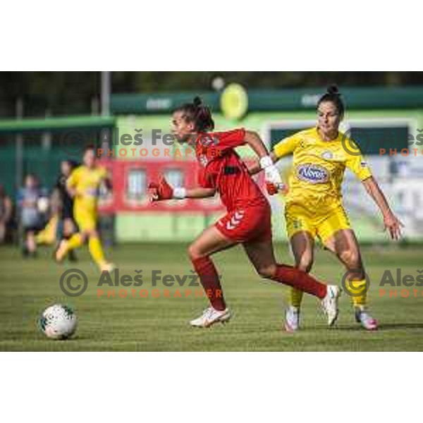 in action during UEFA Champions League women qualifications football match between WFC Zhytlobud-1 and ZNK Nona Pomurje in Sportni park Gornja Radgona, Slovenia on August 21, 2021