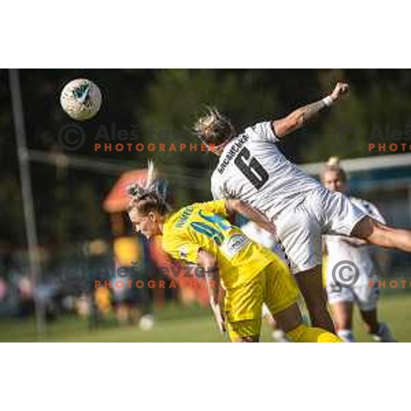 in action during UEFA Champions League women qualifications football match between WFC Zhytlobud-1 and ZNK Nona Pomurje in Sportni park Gornja Radgona, Slovenia on August 21, 2021