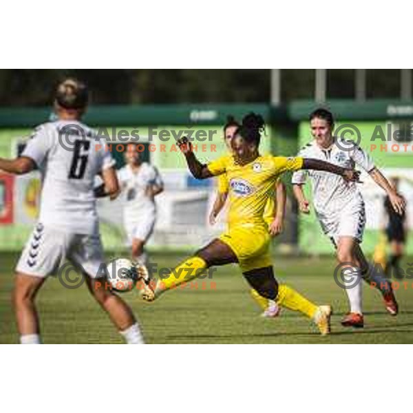 in action during UEFA Champions League women qualifications football match between WFC Zhytlobud-1 and ZNK Nona Pomurje in Sportni park Gornja Radgona, Slovenia on August 21, 2021