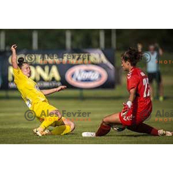 in action during UEFA Champions League women qualifications football match between WFC Zhytlobud-1 and ZNK Nona Pomurje in Sportni park Gornja Radgona, Slovenia on August 21, 2021