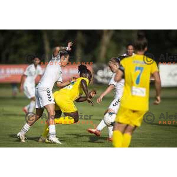 in action during UEFA Champions League women qualifications football match between WFC Zhytlobud-1 and ZNK Nona Pomurje in Sportni park Gornja Radgona, Slovenia on August 21, 2021