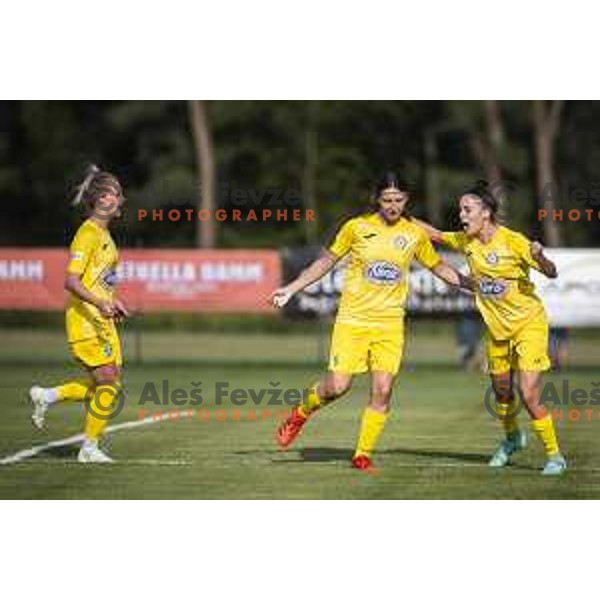 in action during UEFA Champions League women qualifications football match between WFC Zhytlobud-1 and ZNK Nona Pomurje in Sportni park Gornja Radgona, Slovenia on August 21, 2021