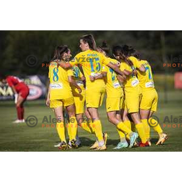 in action during UEFA Champions League women qualifications football match between WFC Zhytlobud-1 and ZNK Nona Pomurje in Sportni park Gornja Radgona, Slovenia on August 21, 2021