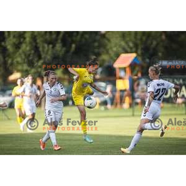 in action during UEFA Champions League women qualifications football match between WFC Zhytlobud-1 and ZNK Nona Pomurje in Sportni park Gornja Radgona, Slovenia on August 21, 2021