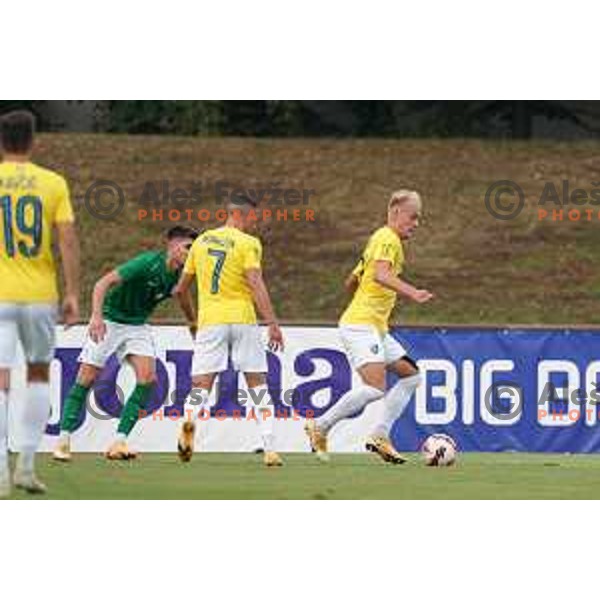 In action during Prva Liga Telemach football match between Bravo and Olimpija in Ljubljana, Slovenia on August 22, 2021
