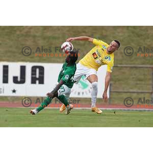 In action during Prva Liga Telemach football match between Bravo and Olimpija in Ljubljana, Slovenia on August 22, 2021