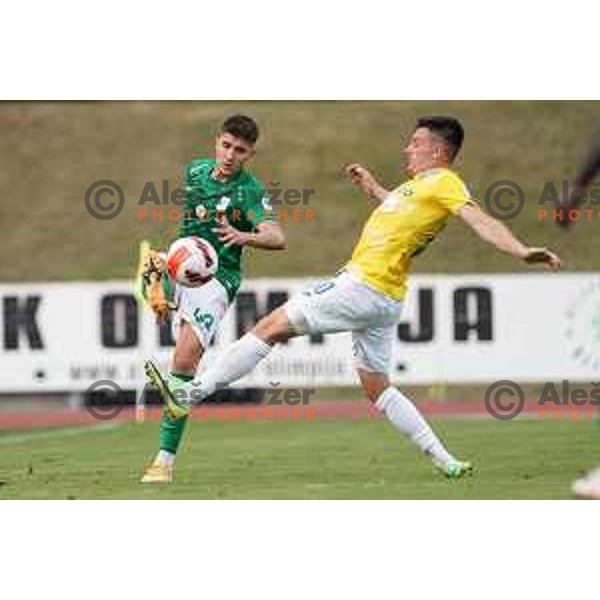 In action during Prva Liga Telemach football match between Bravo and Olimpija in Ljubljana, Slovenia on August 22, 2021