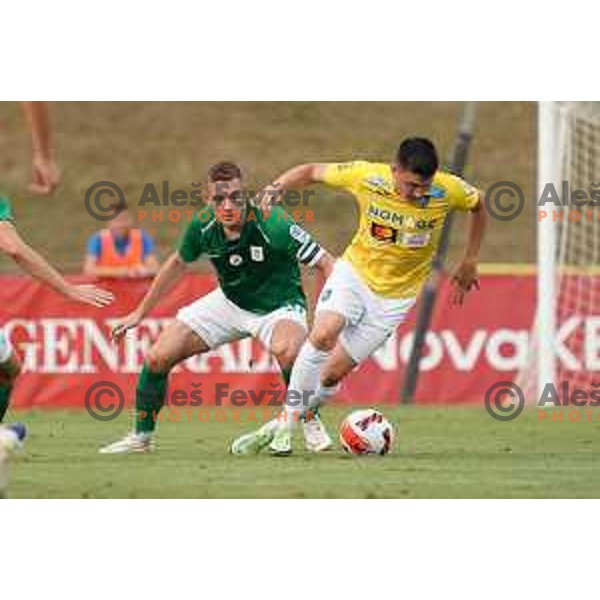 In action during Prva Liga Telemach football match between Bravo and Olimpija in Ljubljana, Slovenia on August 22, 2021