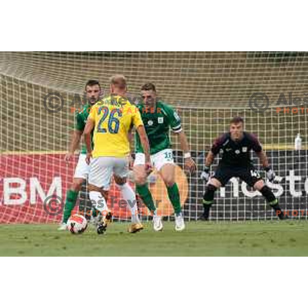 In action during Prva Liga Telemach football match between Bravo and Olimpija in Ljubljana, Slovenia on August 22, 2021