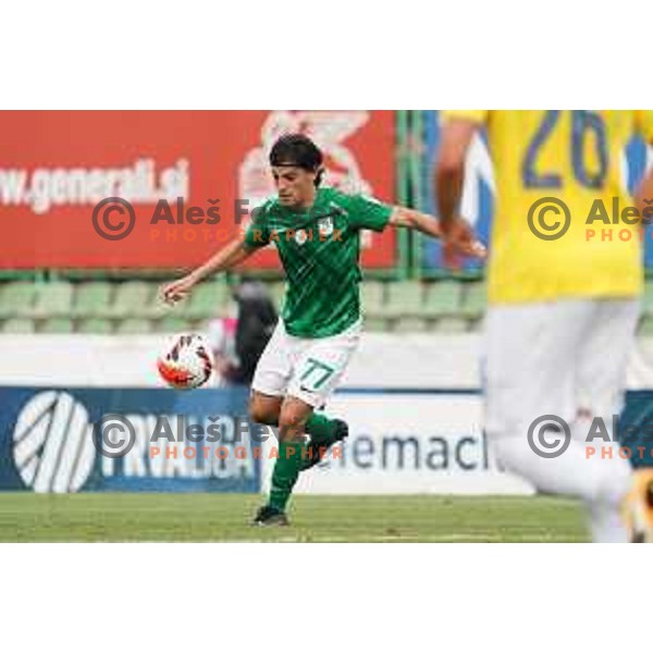 In action during Prva Liga Telemach football match between Bravo and Olimpija in Ljubljana, Slovenia on August 22, 2021
