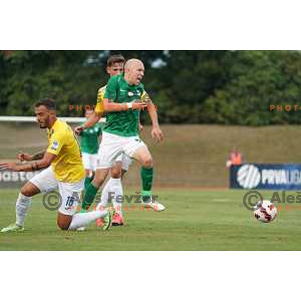 In action during Prva Liga Telemach football match between Bravo and Olimpija in Ljubljana, Slovenia on August 22, 2021