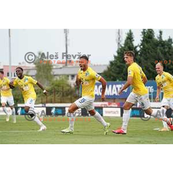 In action during Prva Liga Telemach football match between Bravo and Olimpija in Ljubljana, Slovenia on August 22, 2021