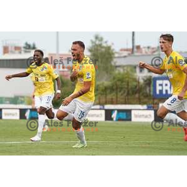 In action during Prva Liga Telemach football match between Bravo and Olimpija in Ljubljana, Slovenia on August 22, 2021