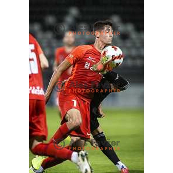in action during Prva liga Telemach football match between Mura and Celje in Fazanerija, Murska Sobota, Slovenia on August 22, 2021