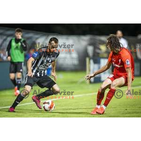 Ziga Kous in action during Prva liga Telemach football match between Mura and Celje in Fazanerija, Murska Sobota, Slovenia on August 22, 2021
