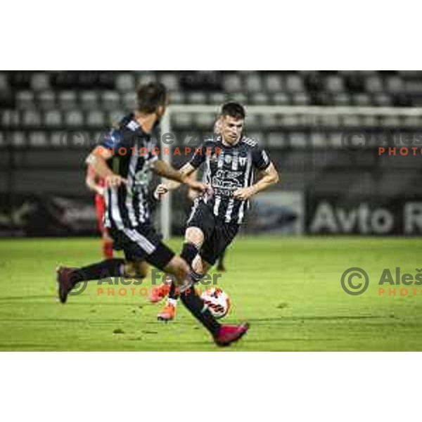 Mihael Klepac in action during Prva liga Telemach football match between Mura and Celje in Fazanerija, Murska Sobota, Slovenia on August 22, 2021