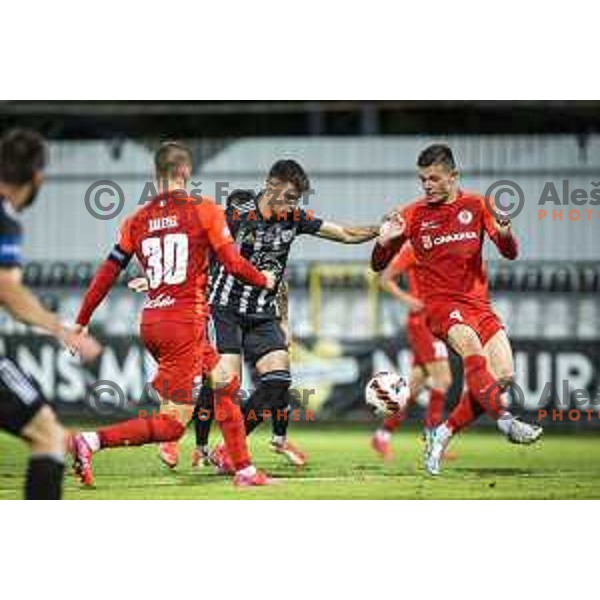 in action during Prva liga Telemach football match between Mura and Celje in Fazanerija, Murska Sobota, Slovenia on August 22, 2021