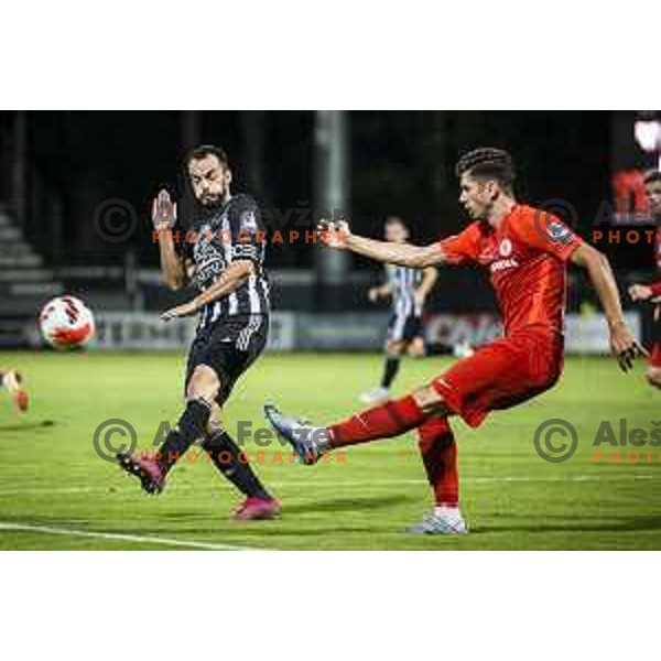 in action during Prva liga Telemach football match between Mura and Celje in Fazanerija, Murska Sobota, Slovenia on August 22, 2021