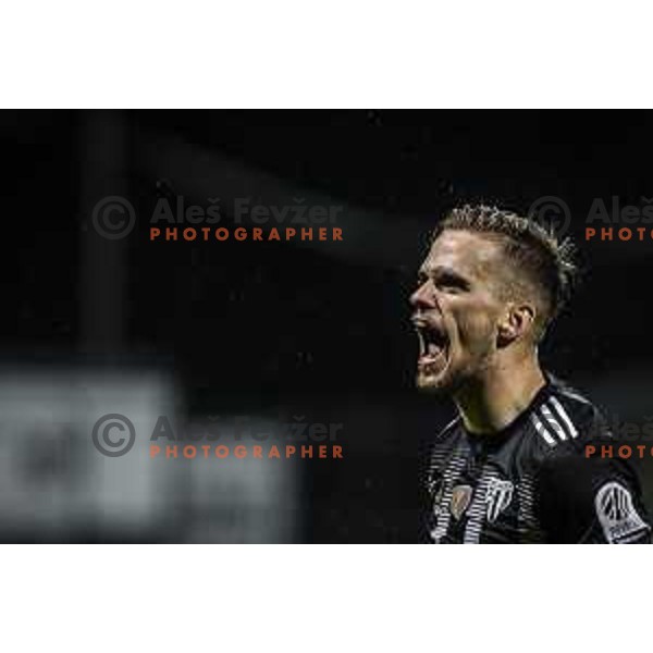 Tomi Horvat celebrating during Prva liga Telemach football match between Mura and Celje in Fazanerija, Murska Sobota, Slovenia on August 22, 2021