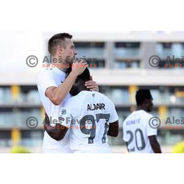 In action during Prva Liga Telemach football match between Domzale and Olimpija in Domzale, Slovenia on August 25, 2021