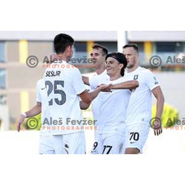 In action during Prva Liga Telemach football match between Domzale and Olimpija in Domzale, Slovenia on August 25, 2021