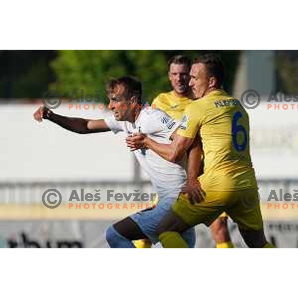 In action during Prva Liga Telemach football match between Domzale and Olimpija in Domzale, Slovenia on August 25, 2021