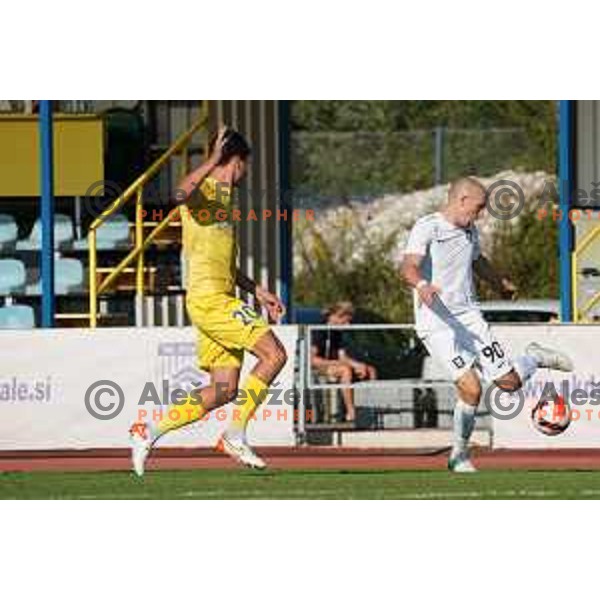 In action during Prva Liga Telemach football match between Domzale and Olimpija in Domzale, Slovenia on August 25, 2021