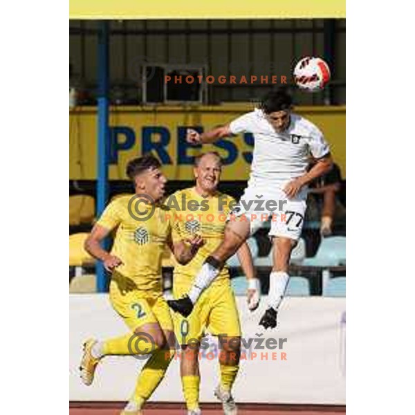 In action during Prva Liga Telemach football match between Domzale and Olimpija in Domzale, Slovenia on August 25, 2021