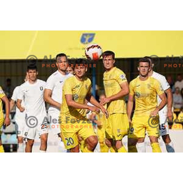In action during Prva Liga Telemach football match between Domzale and Olimpija in Domzale, Slovenia on August 25, 2021