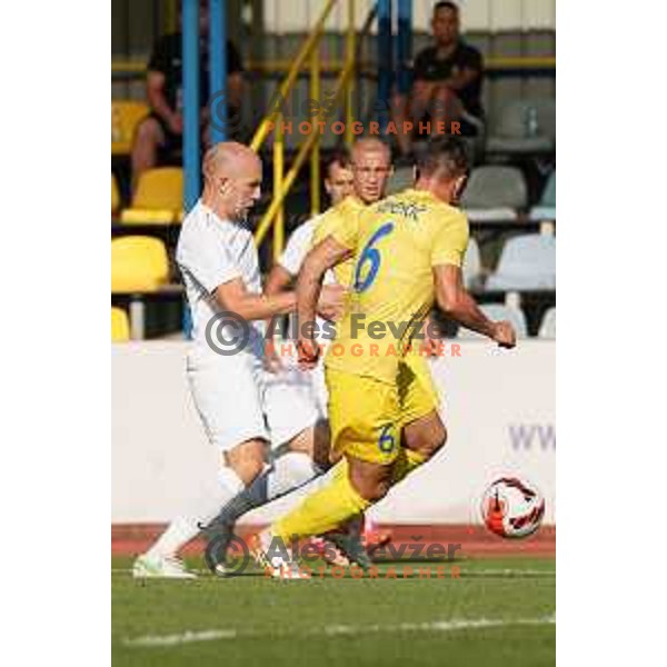 In action during Prva Liga Telemach football match between Domzale and Olimpija in Domzale, Slovenia on August 25, 2021