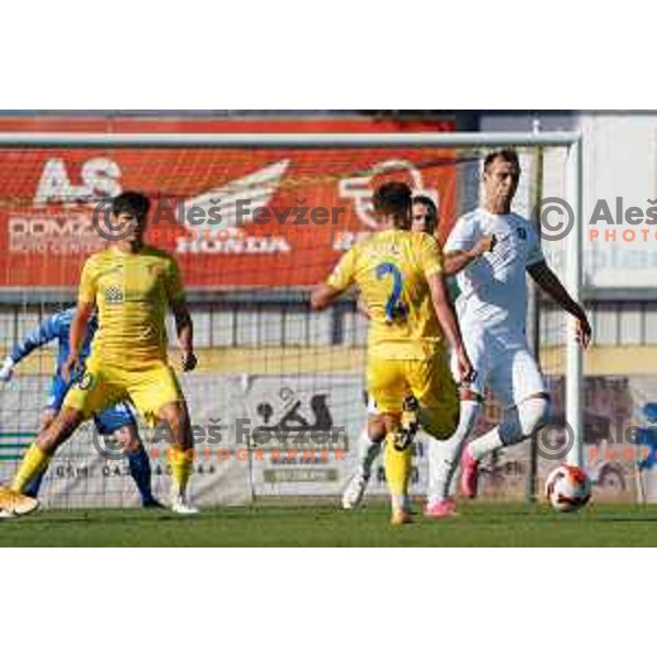 In action during Prva Liga Telemach football match between Domzale and Olimpija in Domzale, Slovenia on August 25, 2021